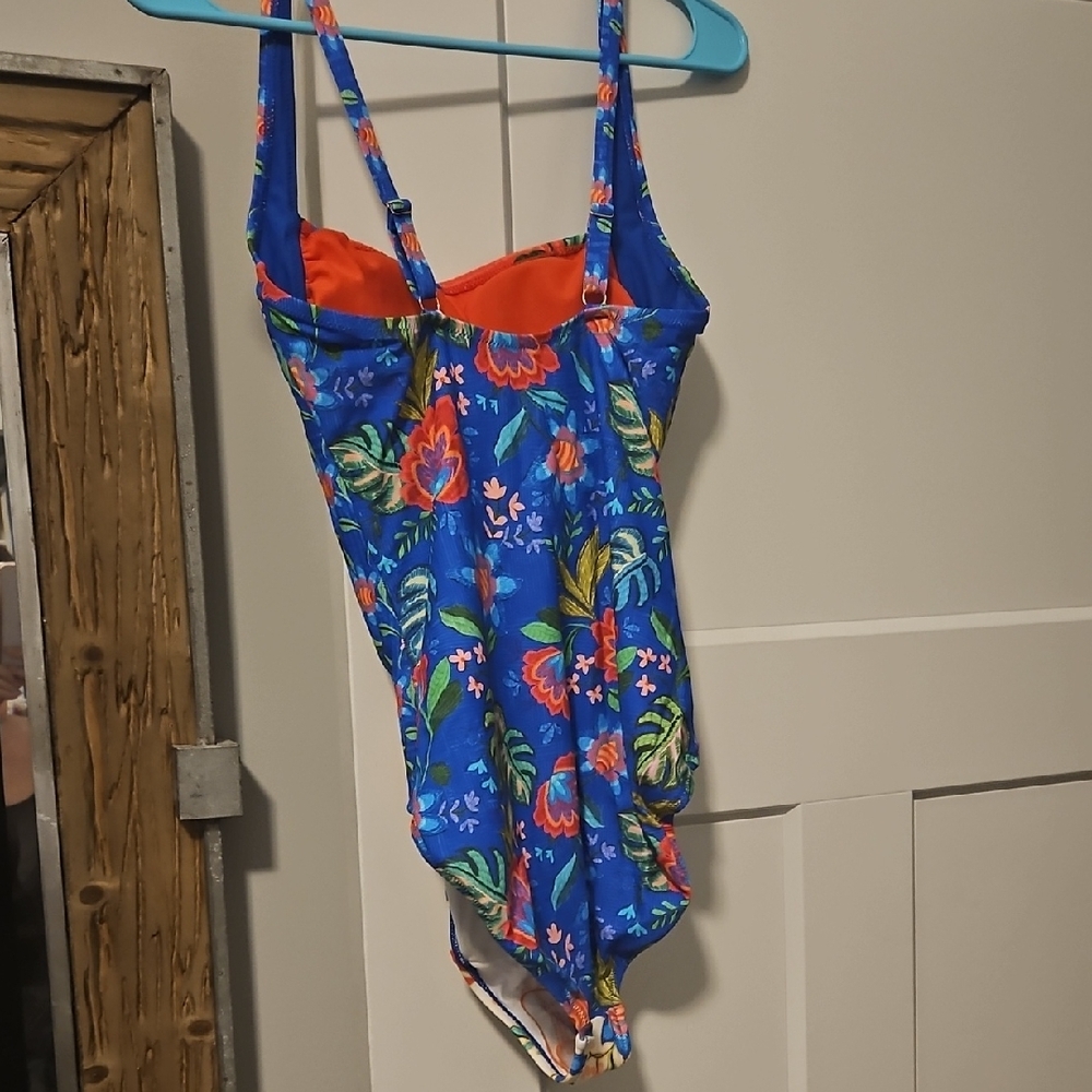 Johnny Was Multicolor Floral One-Piece Swimsuit - Blue, Red, Yellow, Cream - Picture 3 of 3